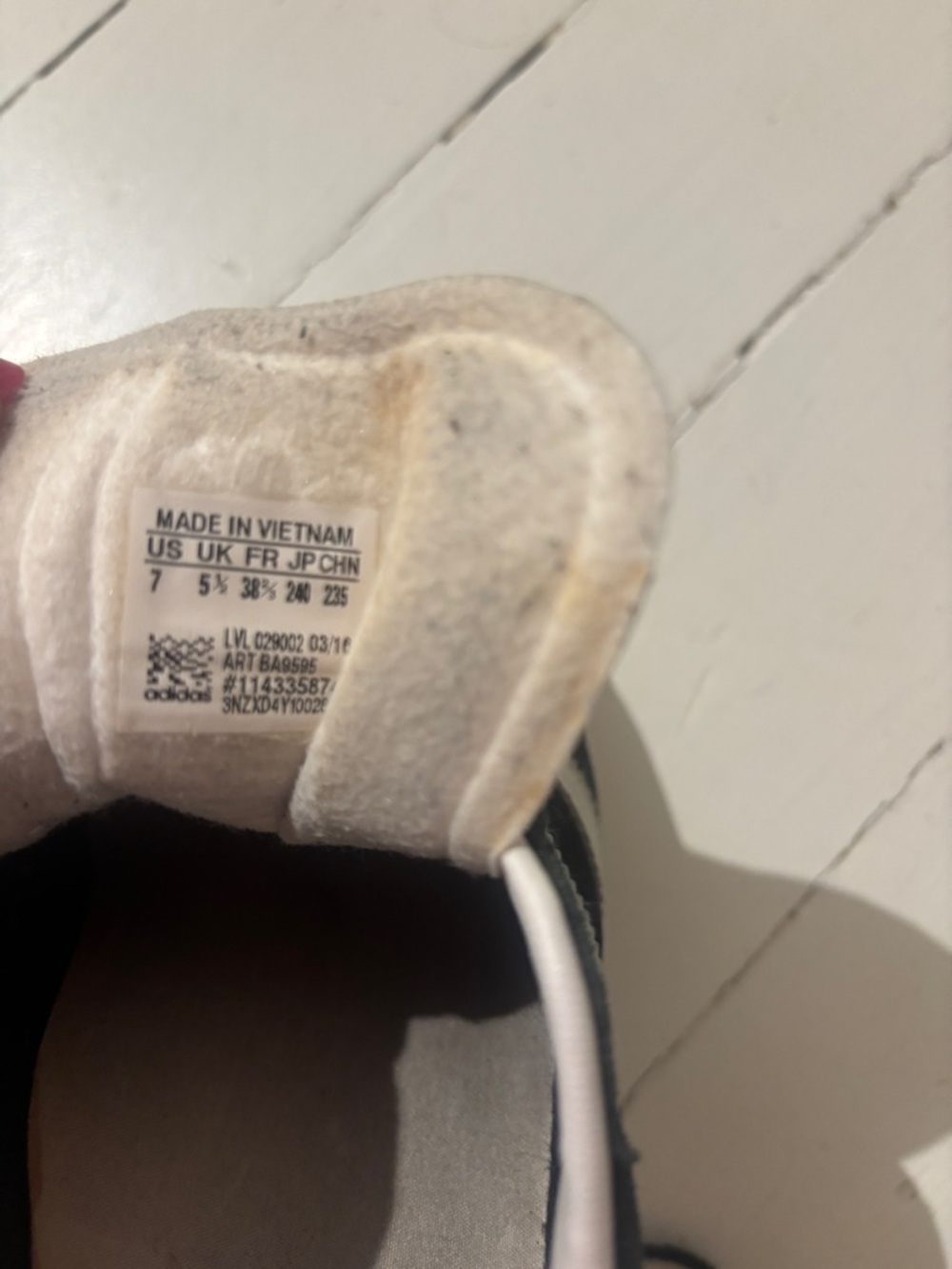 adidas Black and White Gazelle Suede Sneakers - Picture 5 of 5